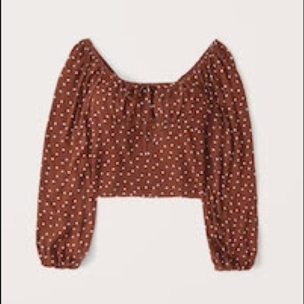 Long-Sleeve Ruched Tie-Front Top